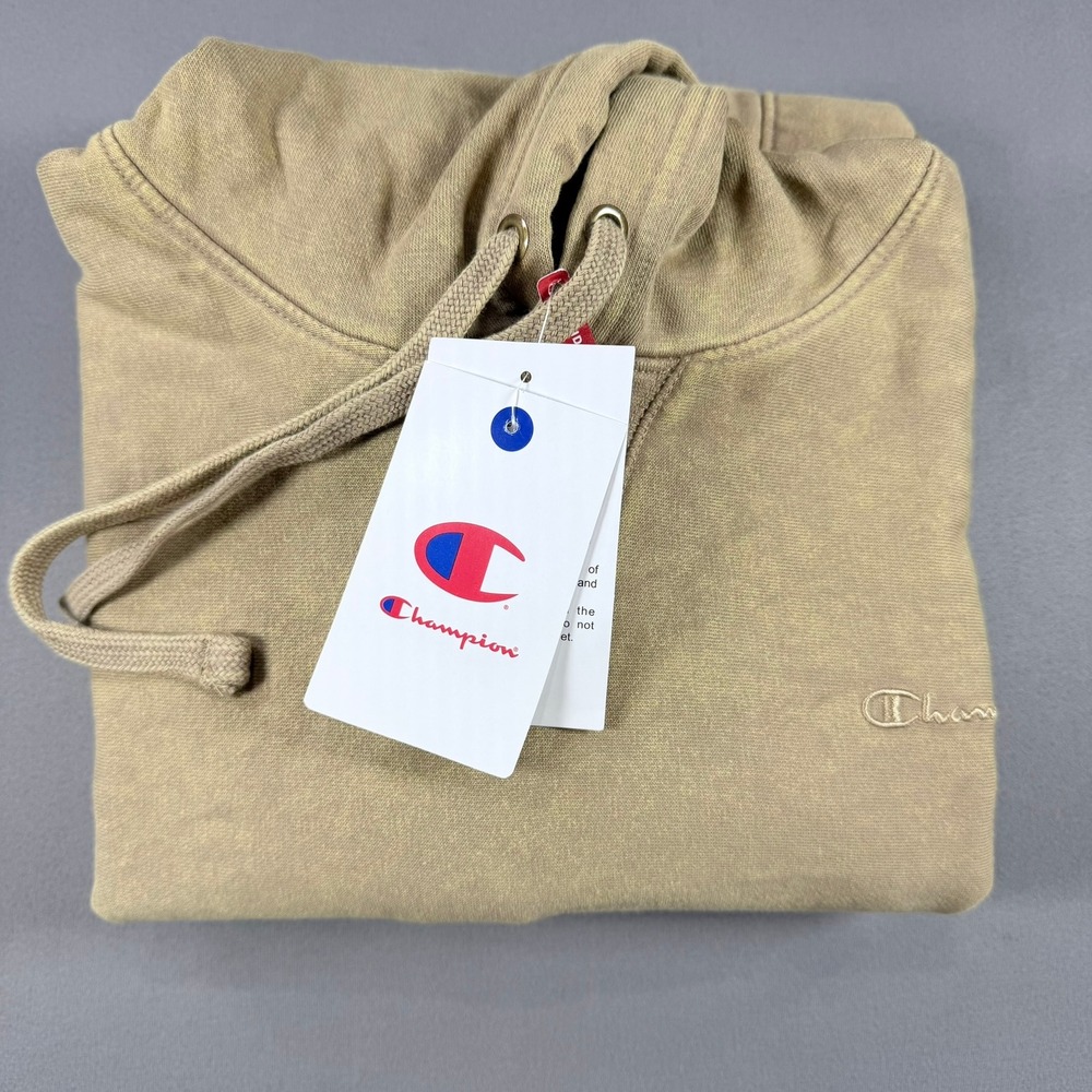 Champion Mens S Khaki Cotton Rewind Vintage Wash Pullover Hoodie CPM253FH03011 - Picture 9 of 10